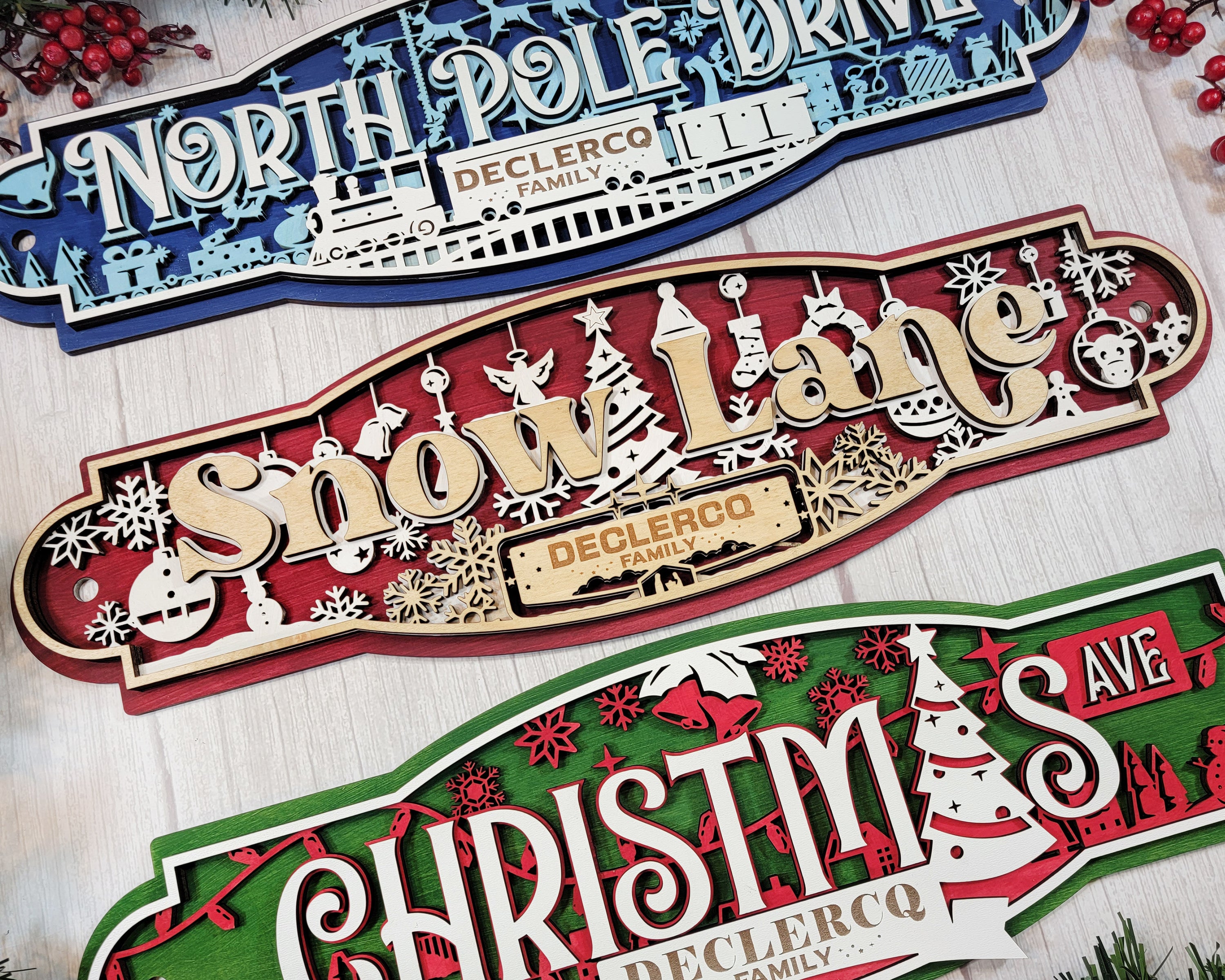 Christmas Street Signs - Longleaf Laser Designs