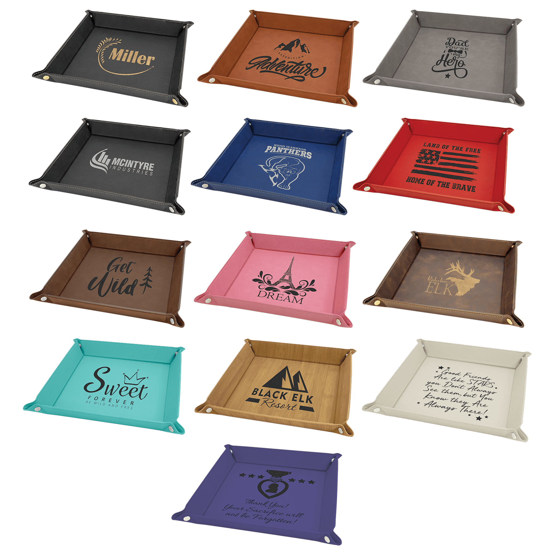 Leatherette Catch Trays - Longleaf Laser Designs