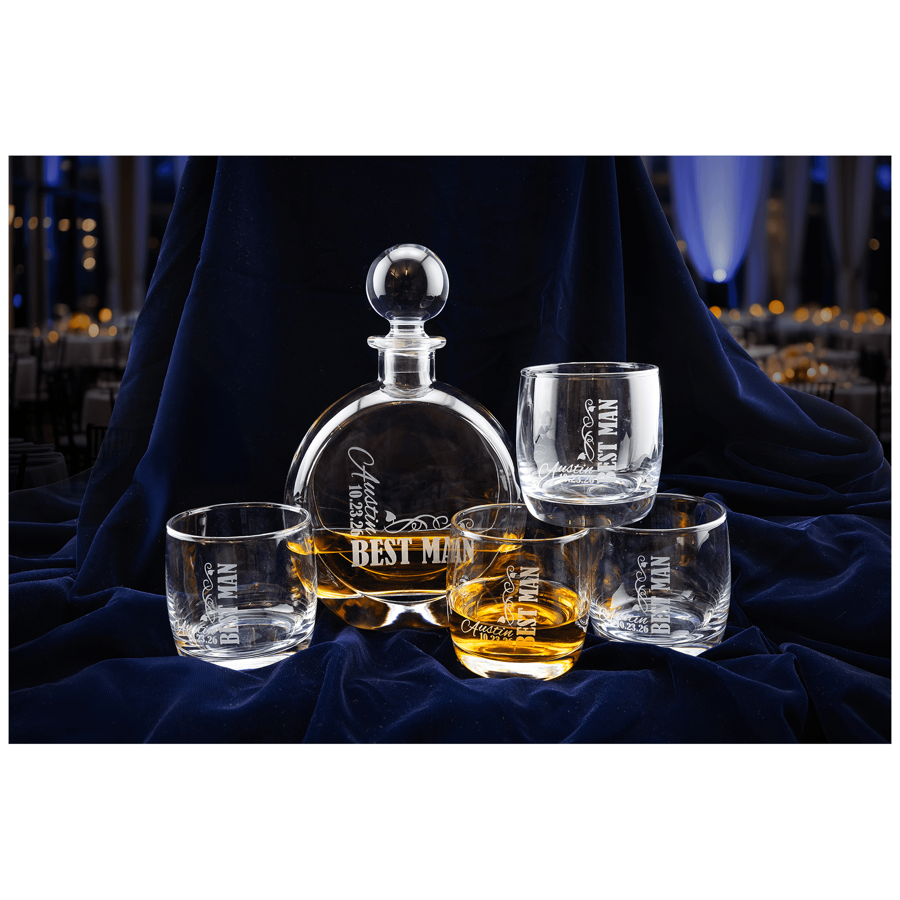 5 Piece Decanter & Rocks Glass Set