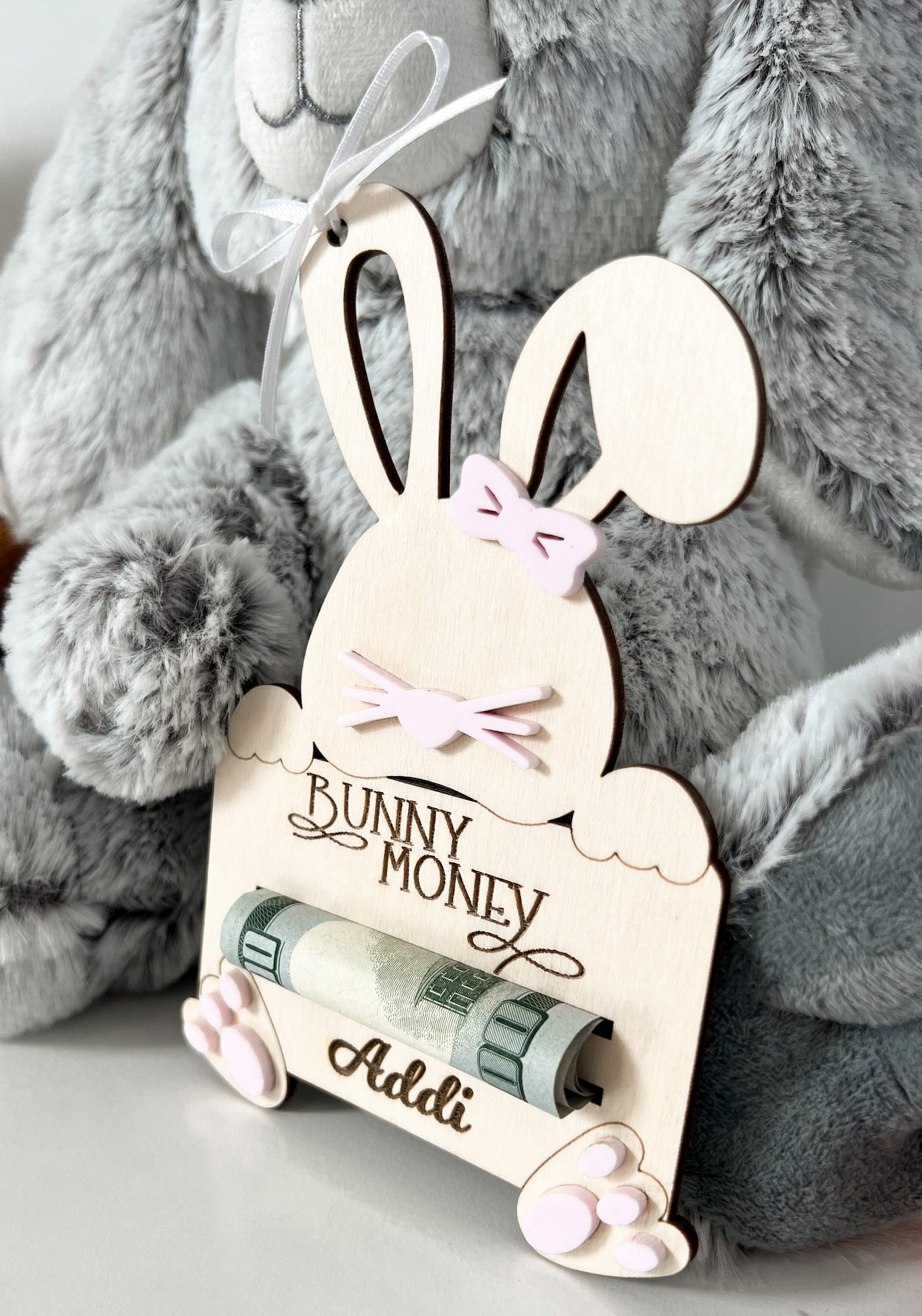 Bunny Money Tag - Longleaf Laser Designs
