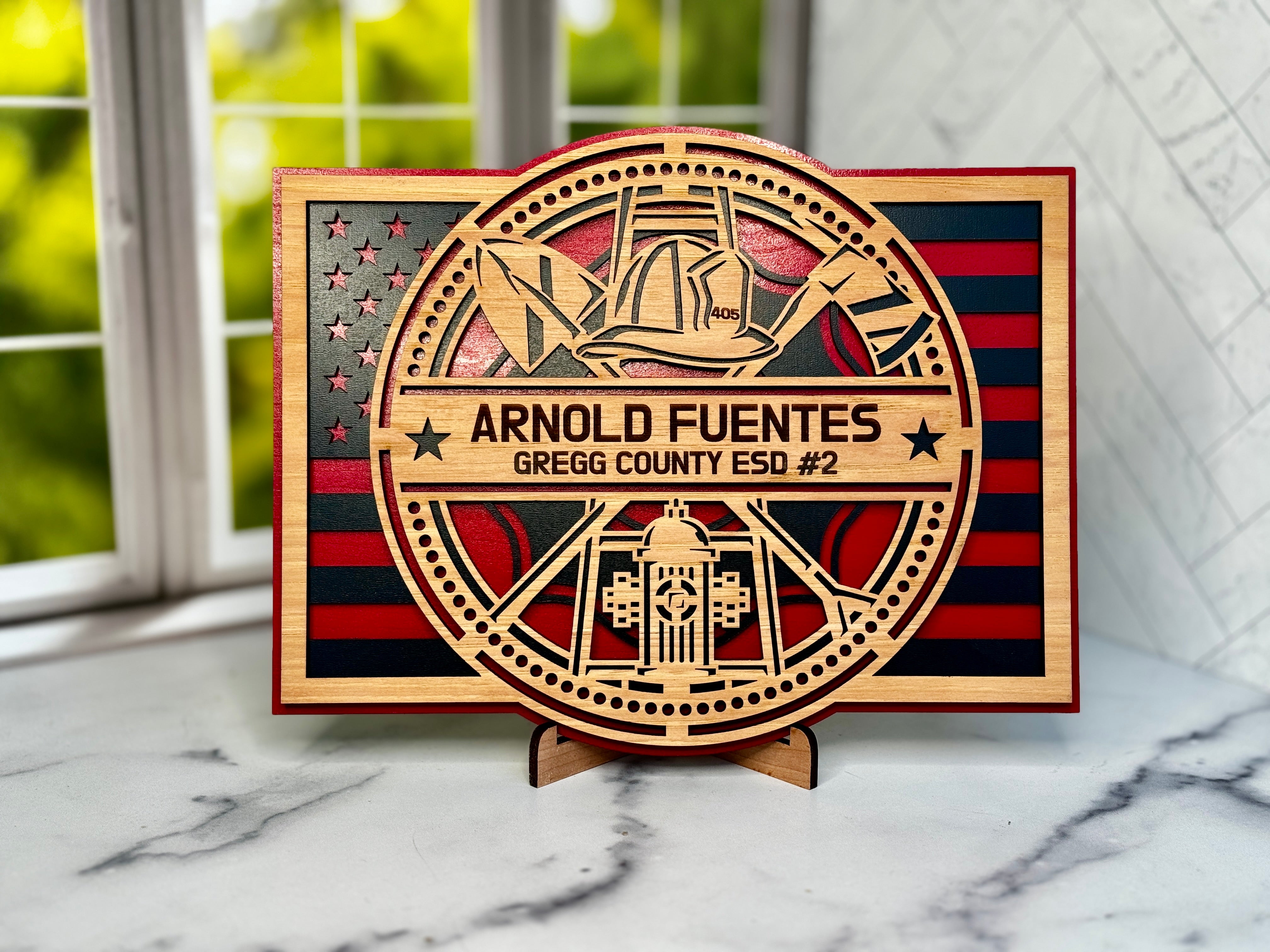 Fire Fighter Plaque - Longleaf Laser Designs