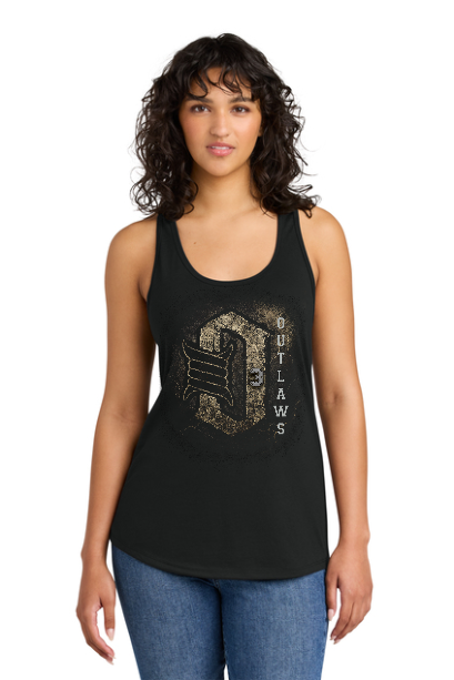 Outlaws Themed Women’s Racer Back Tank Top - Longleaf Laser Designs