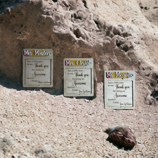 Teacher Appreciation Post It Note Holder - Longleaf Laser Designs