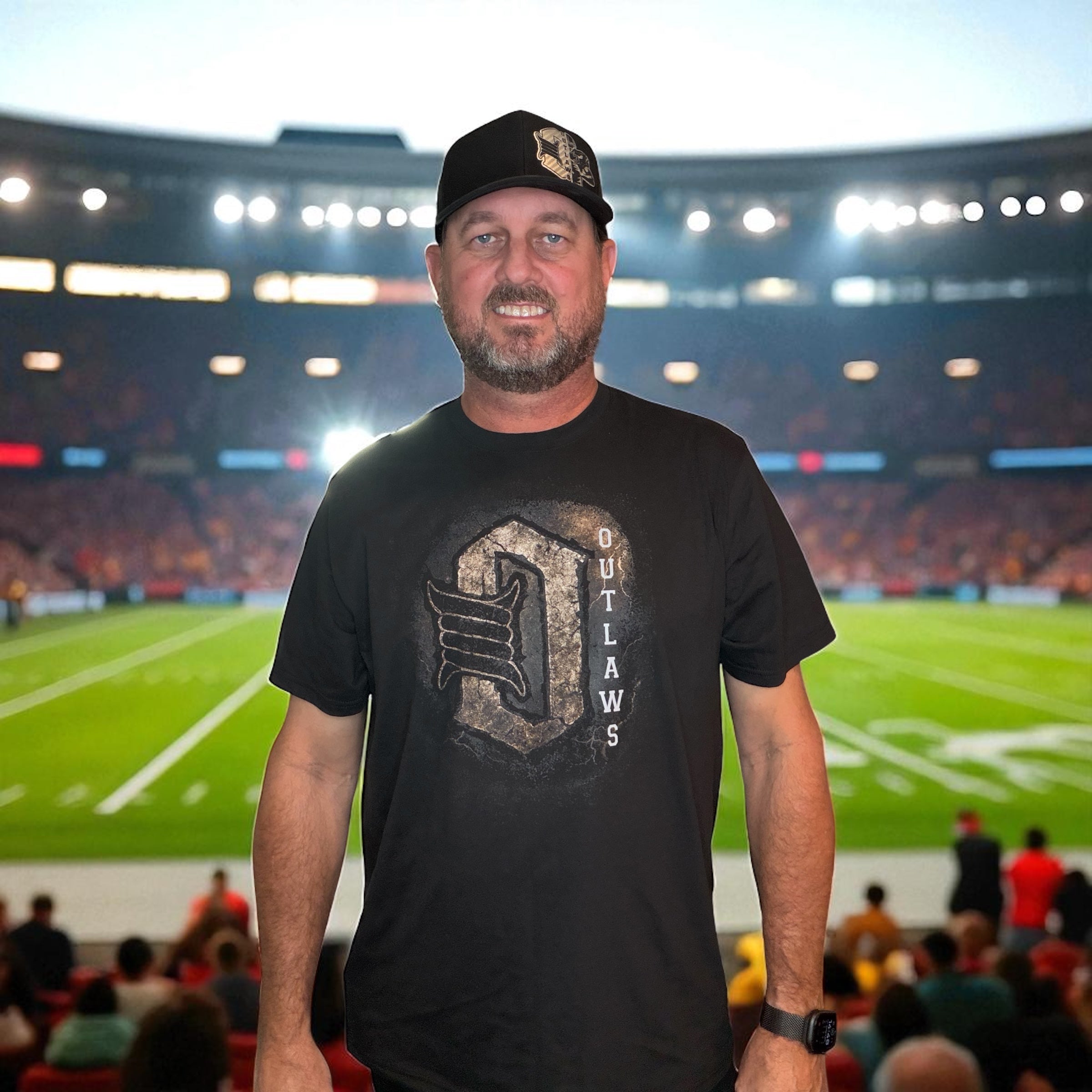 Outlaws Themed Short Sleeve T-Shirt - Longleaf Laser Designs