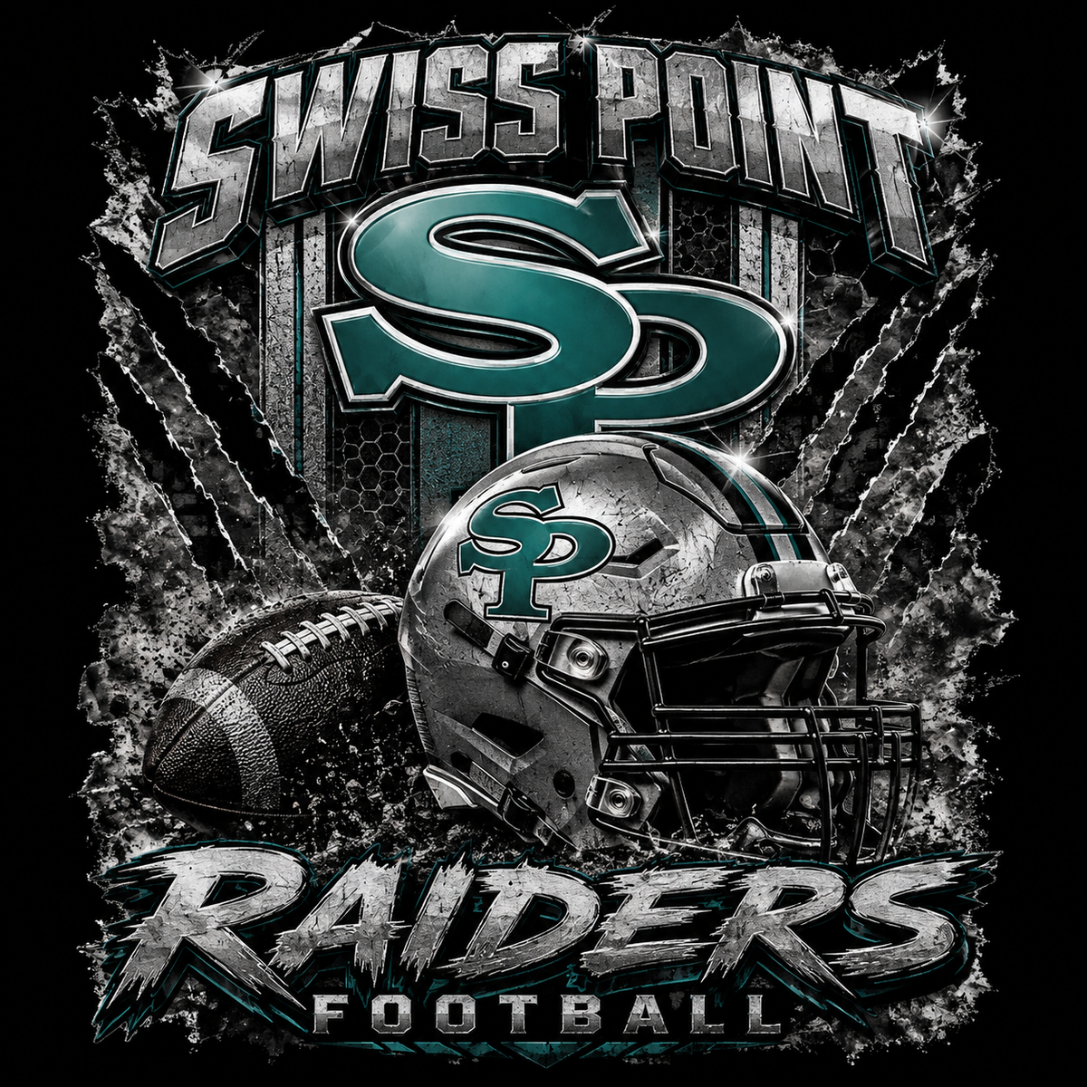 Swiss Point Raiders Football Tee