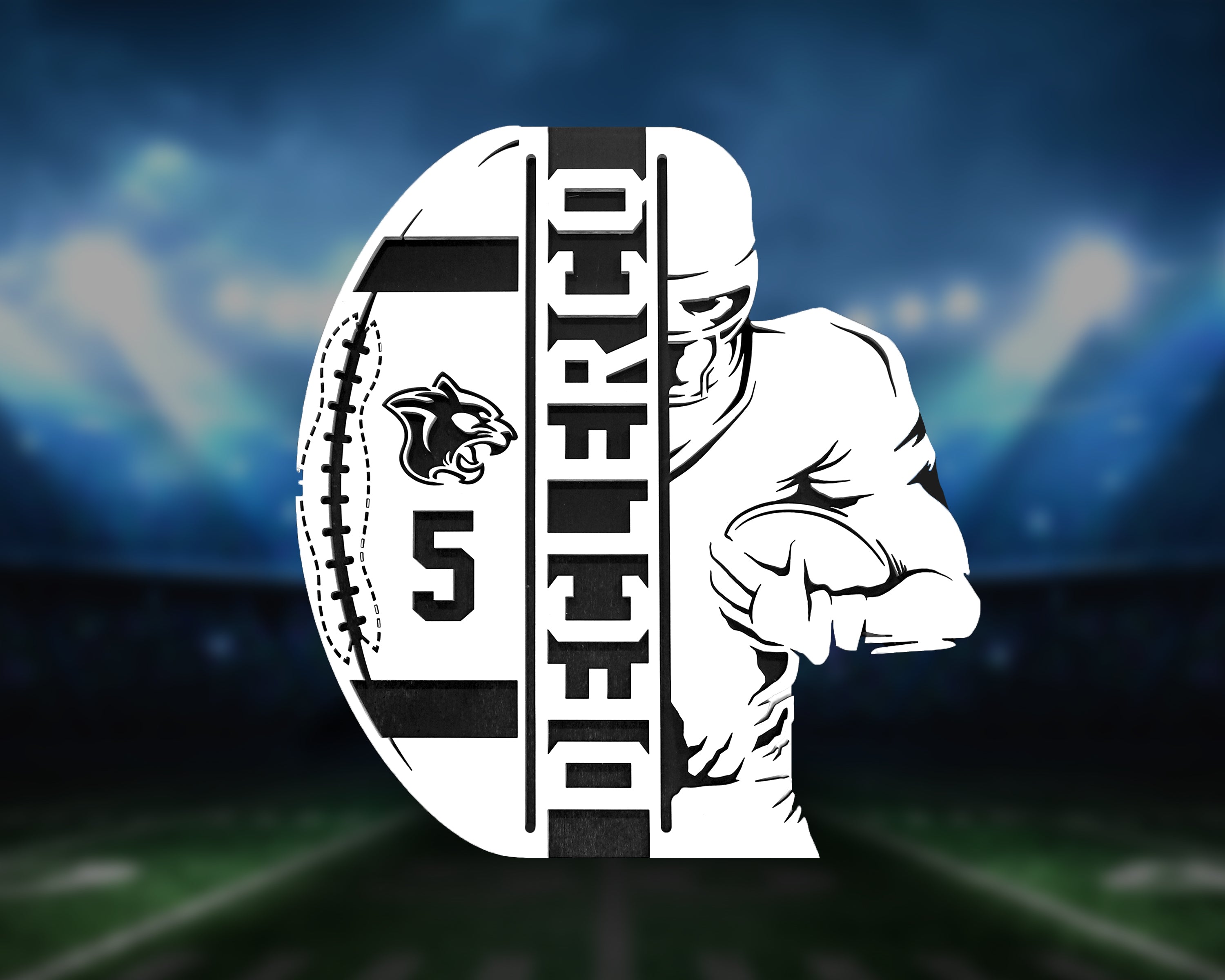 Football Plaque - Longleaf Laser Designs