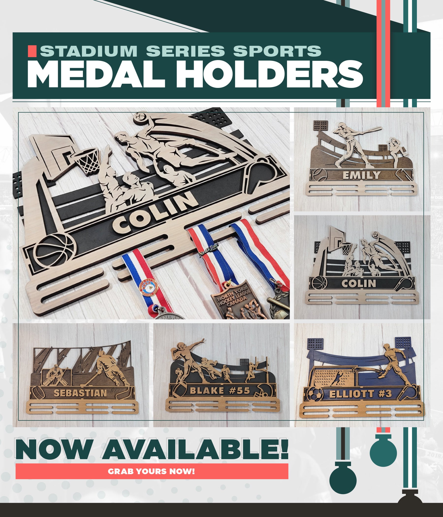 Medals Display - Longleaf Laser Designs
