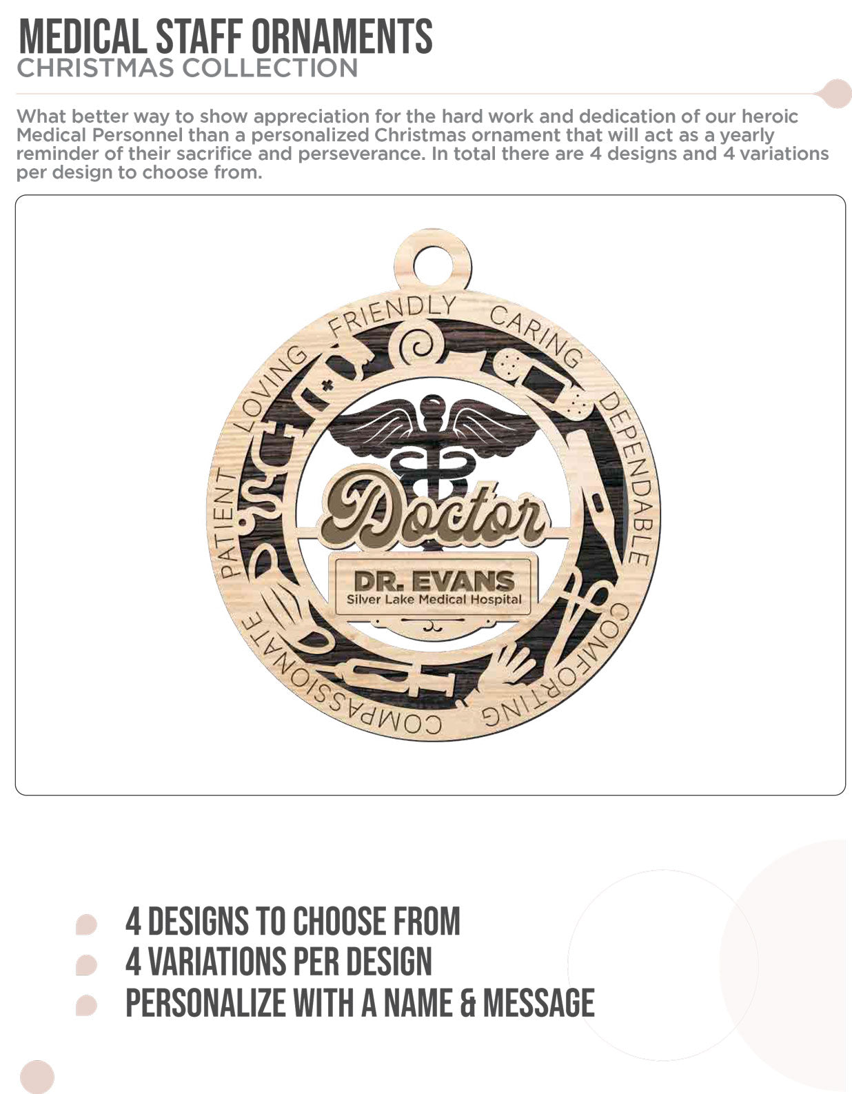 Medical Ornaments - Longleaf Laser Designs