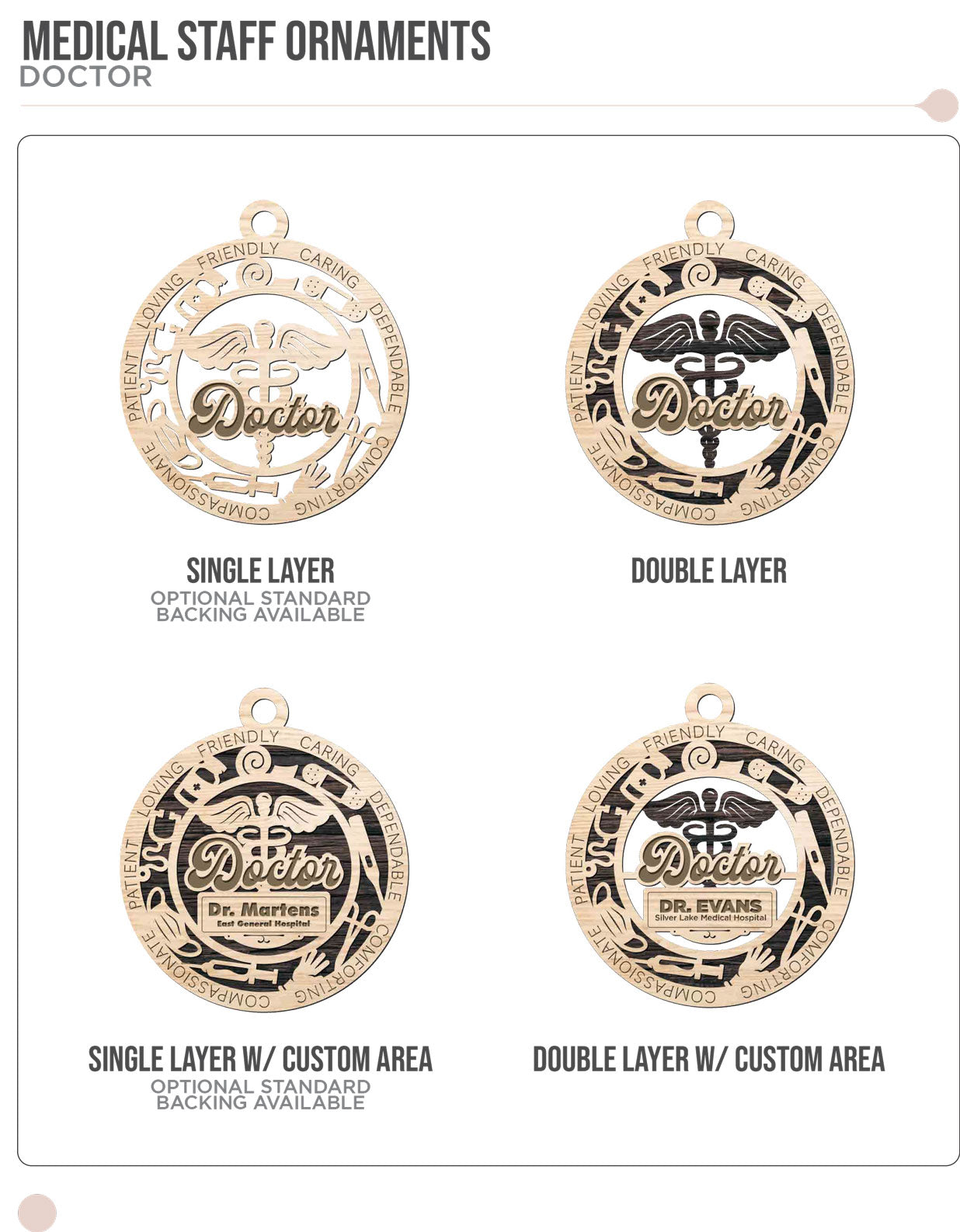 Medical Ornaments - Longleaf Laser Designs