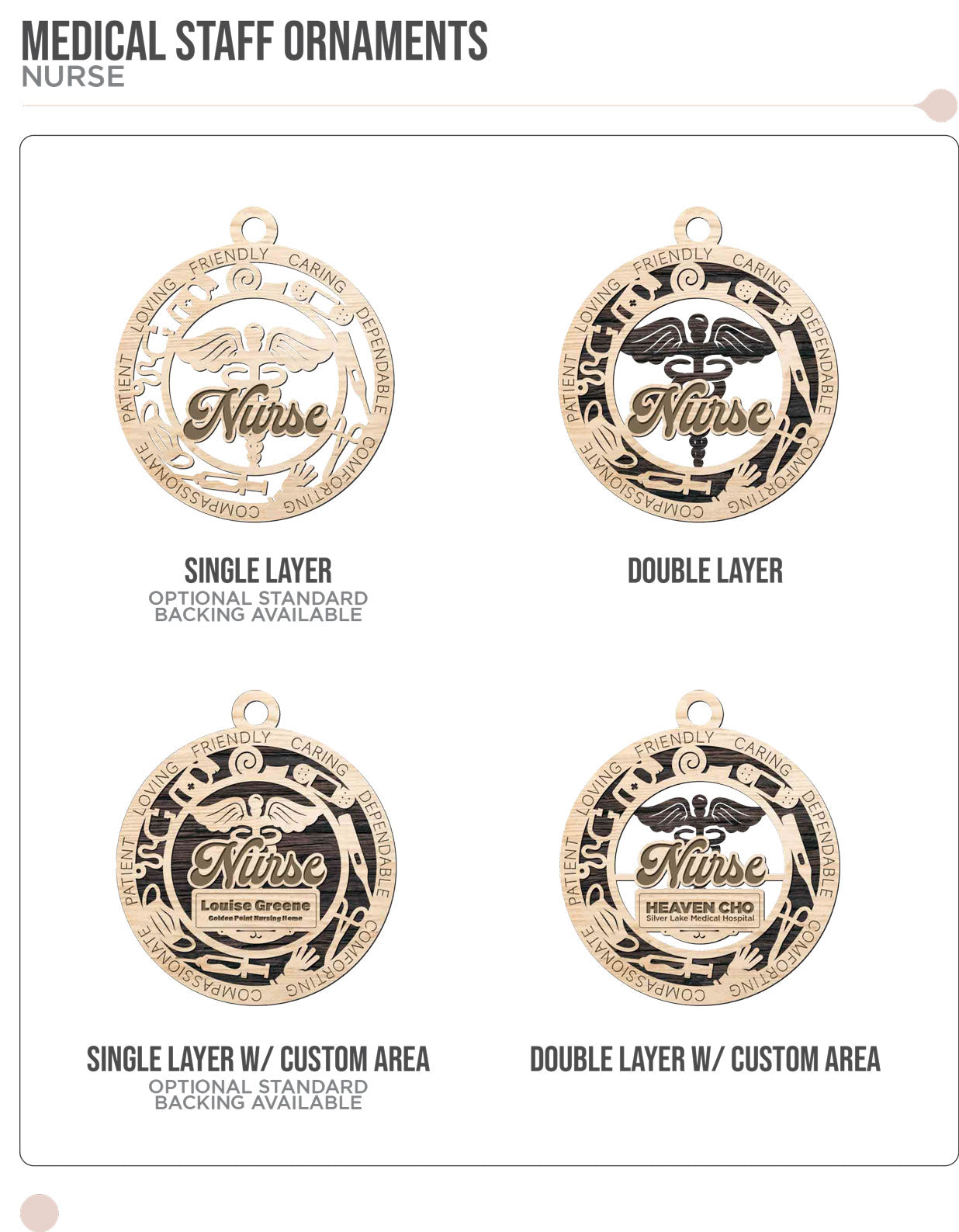 Medical Ornaments - Longleaf Laser Designs