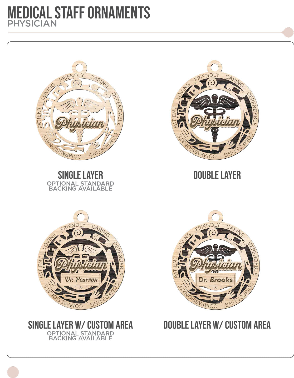 Medical Ornaments - Longleaf Laser Designs
