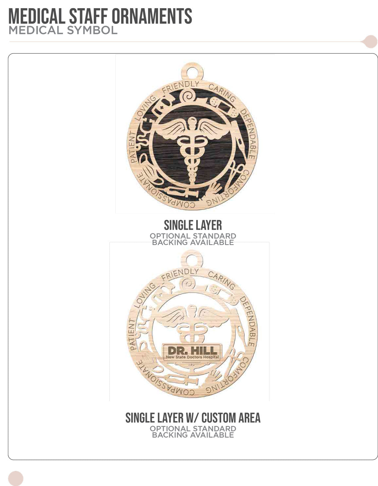 Medical Ornaments - Longleaf Laser Designs
