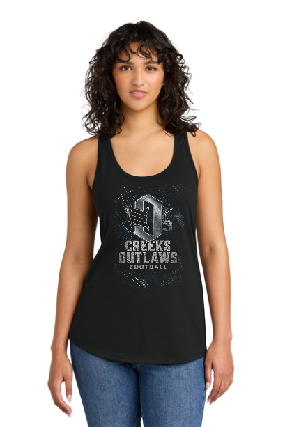 Outlaws Themed Women’s Racer Back Tank Top - Longleaf Laser Designs