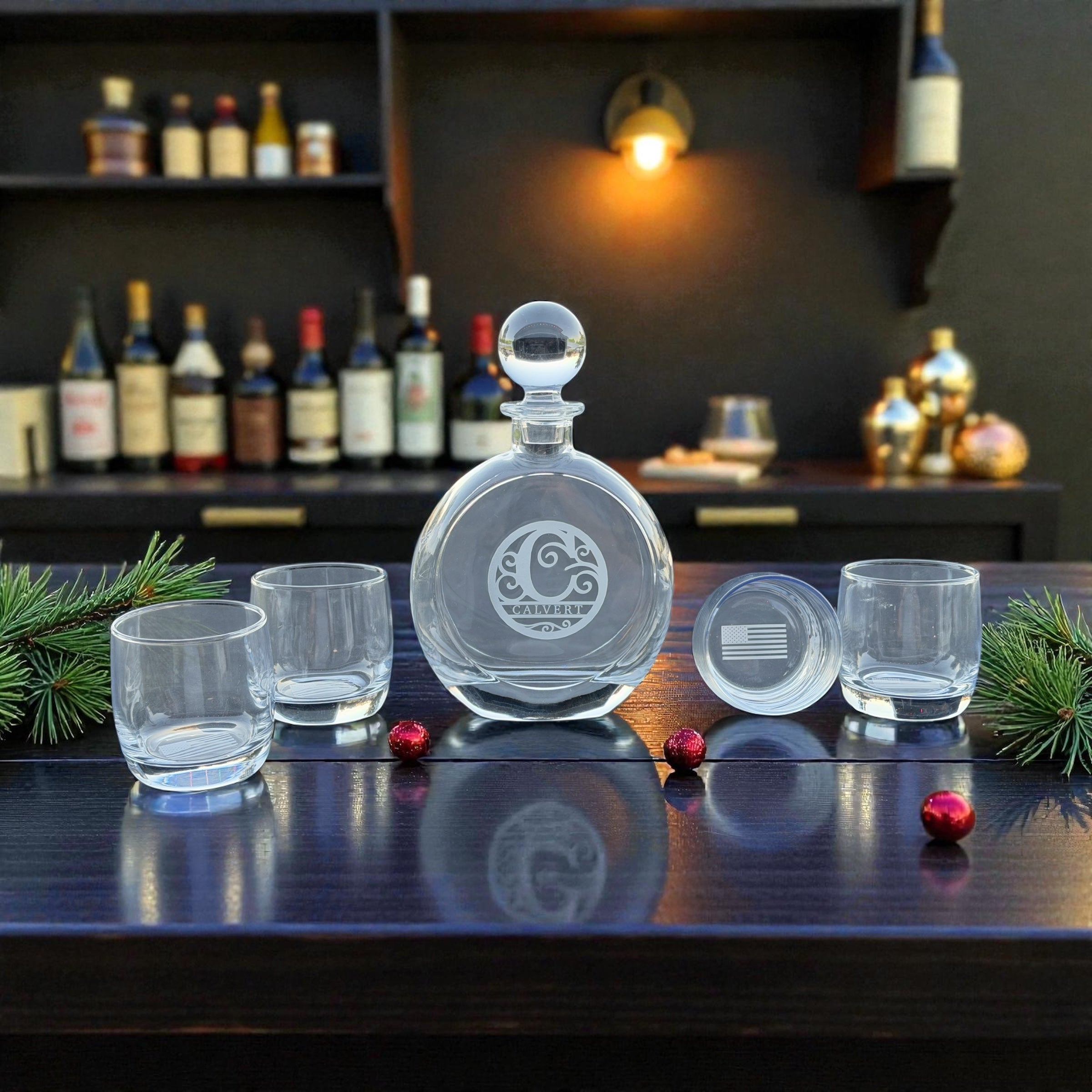 5 Piece Decanter & Rocks Glass Set