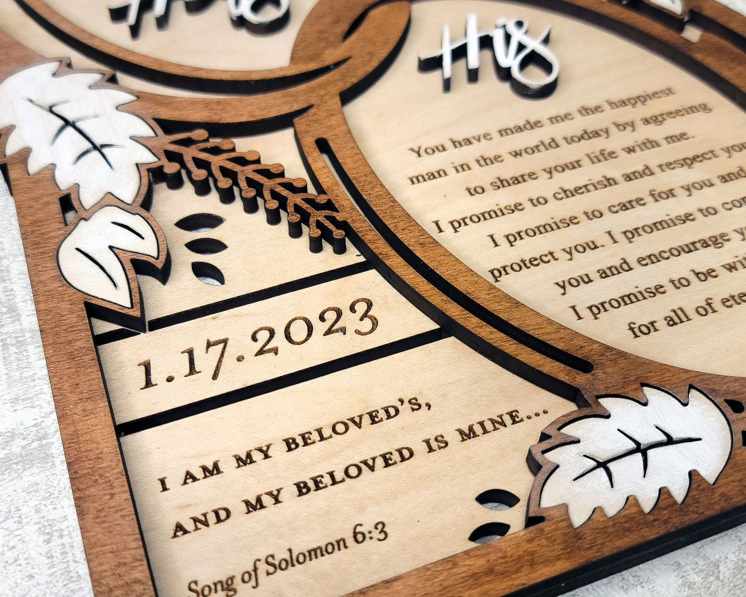 Wedding Vows - Longleaf Laser Designs